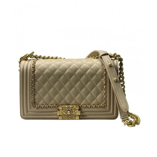 2022 Popular Khali Quilted Leather Female Medium Boy Bag - Fake Chanel Yellow Gold Chain Trimming Flap Bag Price List