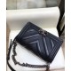 Fashion Design Black Chevron Lambskin Leather Silver Tone Meatal Boy Medium Boy Bag - Imitation Chanel Chain Bag Foor Ladies