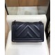 Fashion Design Black Chevron Lambskin Leather Silver Tone Meatal Boy Medium Boy Bag - Imitation Chanel Chain Bag Foor Ladies