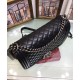 Hot Selling Black Quilted Leather Stripe Trimming Silver Chian CC Lock - Fake Chanel Medium Boy Bag Women's Flap Bag