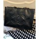 Fashion Black Cowhide Leather Oversized CC Logo Pattern Women's Chain Strap Shoulder Bag - Replica Chanel Small Square Shopping Bag