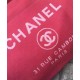 Popular Large Deauville Pink Canvas White Logo Pattern Shopping Bag - Copy Chanel Silver Chain Women's City Bag