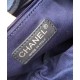 Low Price White Brand Logo Printing Navy Leather Top Handle Silver Chain Shopping Bag - Imitation Chanel Large Deauville Blue Canvas Tote Bag