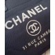 Spring Fashion Large Deauville Canvas Leather Top Handle Blue Shopping Bag - Imitation Female Chanel Silver Chain Shoulder Bag