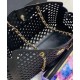 Replica Chanel CC Push Lock Colorful Openwork Flowers Printing Interior Purse Women's Black Hollow Leather Tote Bag