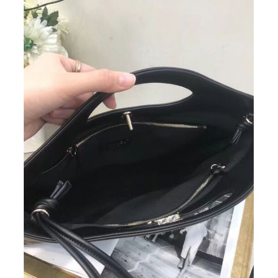 Fake Chanel 31 Diamond Type Lattice Detail Golden CC Turn Lock Oval Top Handle Female Black Lambskin Leather Shopping Bag