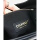 Fake Chanel 31 Diamond Type Lattice Detail Golden CC Turn Lock Oval Top Handle Female Black Lambskin Leather Shopping Bag