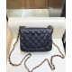 Fake Chanel Mini Classic Boy Black Caviar Leather Flap Bag Golden CC Logo Turn Lock Mini Chain Bag For Ladies