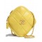 Latest Chanel Diamond Style Wrap Around Zipper Front CC Logo Signature Women's Small Yellow Leather Bag UK