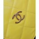 Latest Chanel Diamond Style Wrap Around Zipper Front CC Logo Signature Women's Small Yellow Leather Bag UK