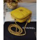 Latest Chanel Diamond Style Wrap Around Zipper Front CC Logo Signature Women's Small Yellow Leather Bag UK