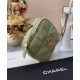 Imitation Chanel Classic Goden Logo Lock Women's Small Avocado Green Quilted Leather Chain Shoulder Strap Square Bag