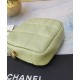 Imitation Chanel Classic Goden Logo Lock Women's Small Avocado Green Quilted Leather Chain Shoulder Strap Square Bag