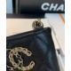 Latest Asymmetric CC Signature Chain Shoulder Strap Black Quilted Caviar Leather - Women's Fake Chanel Small Phone Holder