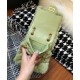 Clone Chic Chanel Mademoiselle Turn Lock Golden Chain Shoulder Strap Female Mini 2.55 Green Shearling & Quilted Leather Vertical Bag