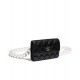 Imitation Chanel White Pearl Shoulder Strap Silver CC Snap Button Women's Flap Clutch Bag 15CM