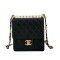 Top Sale Black Quilted Leather Top Transparent Bead CC Turn Lock - Replica Chanel Flap Bag For Ladies