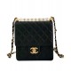 Top Sale Black Quilted Leather Top Transparent Bead CC Turn Lock - Replica Chanel Flap Bag For Ladies