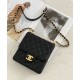 Top Sale Black Quilted Leather Top Transparent Bead CC Turn Lock - Replica Chanel Flap Bag For Ladies