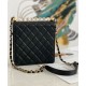 Top Sale Black Quilted Leather Top Transparent Bead CC Turn Lock - Replica Chanel Flap Bag For Ladies