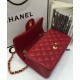 Fake Chanel Red Quilted Lambskin Leather Golden Tone Shoulder Strap Double Flap Women's Vintage Small Classic Crossbody Bag