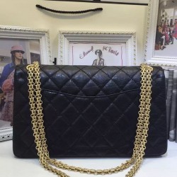 High Quality Yellow Gold Plated Chain Shoulder Strap Rectangle Turn Lock - Faux Chanel Female Classic 2.55 Flap Bag 28CM