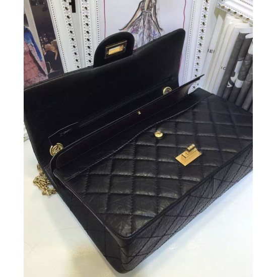 High Quality Yellow Gold Plated Chain Shoulder Strap Rectangle Turn Lock - Faux Chanel Female Classic 2.55 Flap Bag 28CM