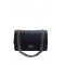 Best Women's Classic 2.55 Black Ruffled Cowhide Leather Antique Silver Hardware - Replica Chanel Double Chain Flap Bag