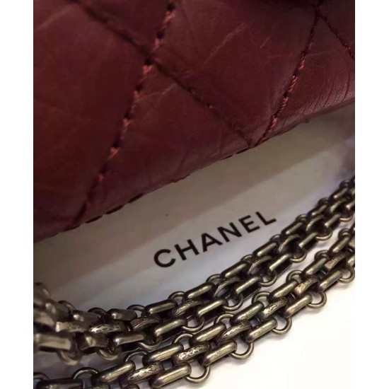 Top Sale Antique Silver Chain Shoulder Strap Mademoiselle Lock Classic 2.55 - Imitation Chanel Red Ruffled Leather Flap Bag