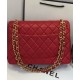 Imitation Chanel Female Classic Jumbo Yellow Gold Plated Shoulder Strap CC Logo Turn Lock Double Flap Crossbody Bag 30CM