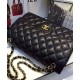 Imitated Chanel Diamond Style Pattern Black Quilted Leather Ladies Classic Jumbo Double C Twist Lock Large Flap Bag