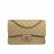 Hot Selling Women's Classic Jumbo Double Flaps Beige Quilted Leather Silver Chain - Faux Chanel CC Logo Crossbody Bag Large