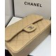 Hot Selling Women's Classic Jumbo Double Flaps Beige Quilted Leather Silver Chain - Faux Chanel CC Logo Crossbody Bag Large