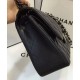 Spring Large Black Quilted Leather Double Chain Shoulder Straps - Women's Imitated Chanel Classic Jumbo Handbag Online