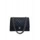 High Quality Silver CC Logo Turn Lock Duble Flaps Desing Black Caviar Leather - Fake Chanel Female Classic Chain Bag