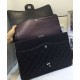 High Quality Silver CC Logo Turn Lock Duble Flaps Desing Black Caviar Leather - Fake Chanel Female Classic Chain Bag