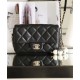 Replica Chanel Black Quilted Lambskin Leather White Pearl Beads Decoration CC Logo Lock Women's Small Flap Bag