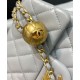 Faux Chanel Golden Beads Decoration Chain Strap Grey Quilted Leather Medium Flap Bag For Ladies Online