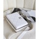 Imitation Chanel White Quilted Leather Silver Frame Fashion Kiss Lock CC Logo Signature Square Clutch Bag For Ladies