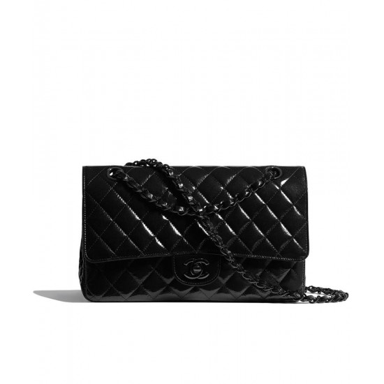 Hot Selling Black Metal Hardware Classic CC Logo Lock Black Quilted Leather - Replica Chanel Chain Strap Flap Bag