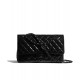 Hot Selling Black Metal Hardware Classic CC Logo Lock Black Quilted Leather - Replica Chanel Chain Strap Flap Bag