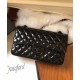 Hot Selling Black Metal Hardware Classic CC Logo Lock Black Quilted Leather - Replica Chanel Chain Strap Flap Bag