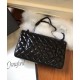 Hot Selling Black Metal Hardware Classic CC Logo Lock Black Quilted Leather - Replica Chanel Chain Strap Flap Bag