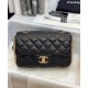 Sweet Style White Pearl Decoration Golden Chain Trimming CC Turn Lock - Fake Chanel Black Quilted Leather Crossbody Bag