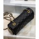 Sweet Style White Pearl Decoration Golden Chain Trimming CC Turn Lock - Fake Chanel Black Quilted Leather Crossbody Bag