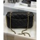 Sweet Style White Pearl Decoration Golden Chain Trimming CC Turn Lock - Fake Chanel Black Quilted Leather Crossbody Bag