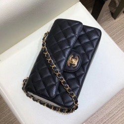 Faux Chanel Small Black Quilted Cowhide Leather Golden CC Lock Women's Chain Design Flap Bag Online