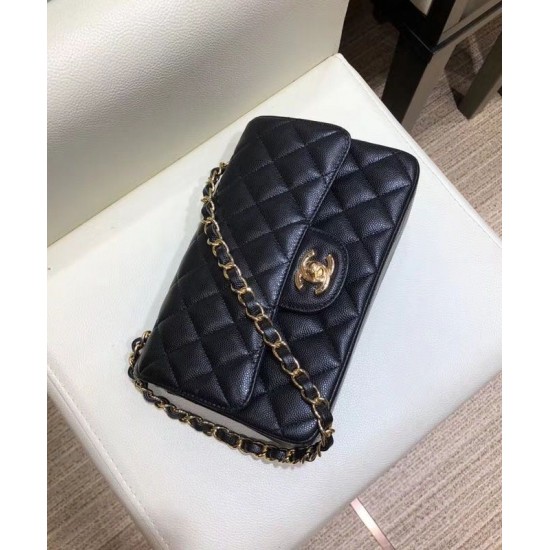 Faux Chanel Small Black Quilted Cowhide Leather Golden CC Lock Women's Chain Design Flap Bag Online