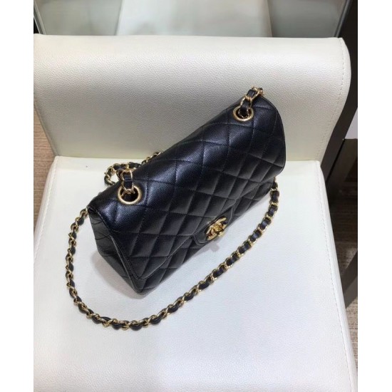 Faux Chanel Small Black Quilted Cowhide Leather Golden CC Lock Women's Chain Design Flap Bag Online