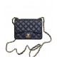 Fake Chanel Mini Classic Boy Black Caviar Leather Flap Bag Golden CC Logo Turn Lock Mini Chain Bag For Ladies